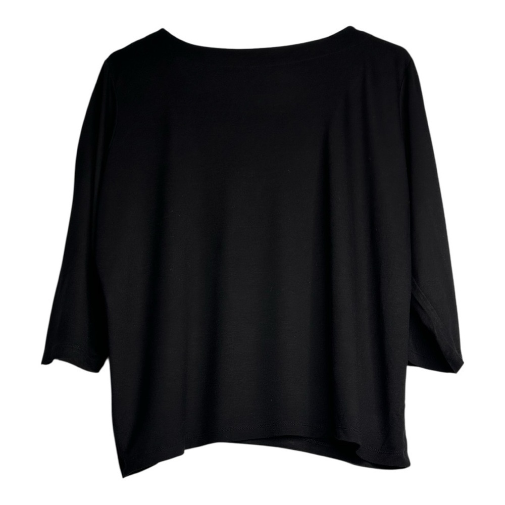 Talbots XL Black Embellished Blouse Y2K Old Money Boho Chic Glamour Preppy Witch - Picture 2 of 4